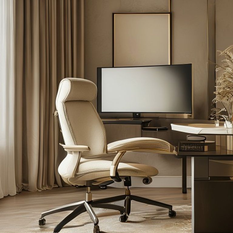 Monitor en ergonomische stoel