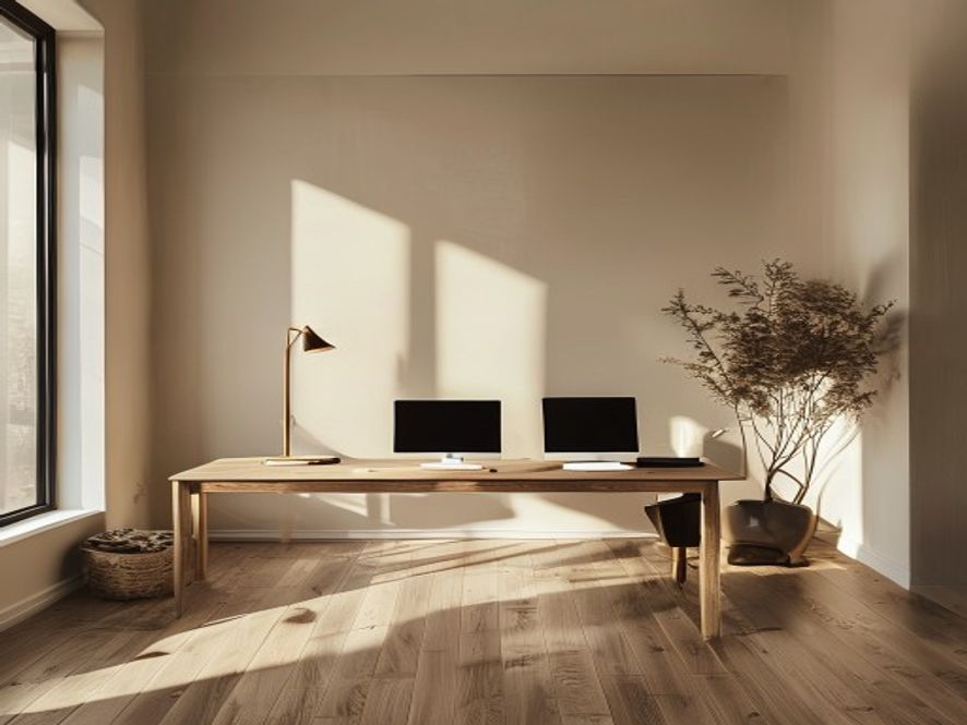 Kantoor met ergonomische setup